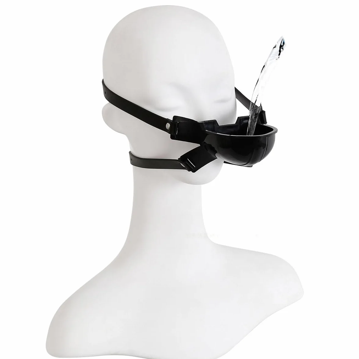 Mordacchia in silicone a imbuto plug orale gag per giochi fetish bondage SM