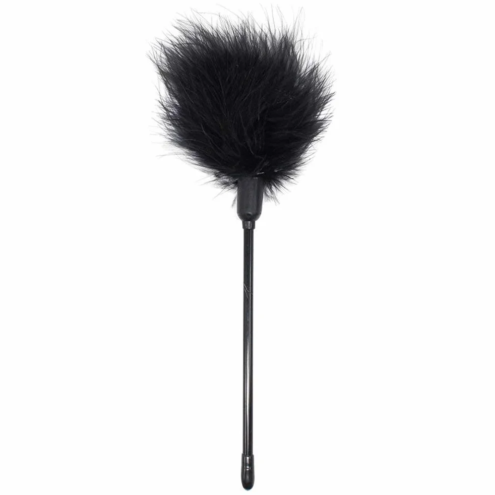Piuma Sesso fatto di Piume Vere, BD SM Spolverino Erotico, Frusta Piume Erotica - Nero