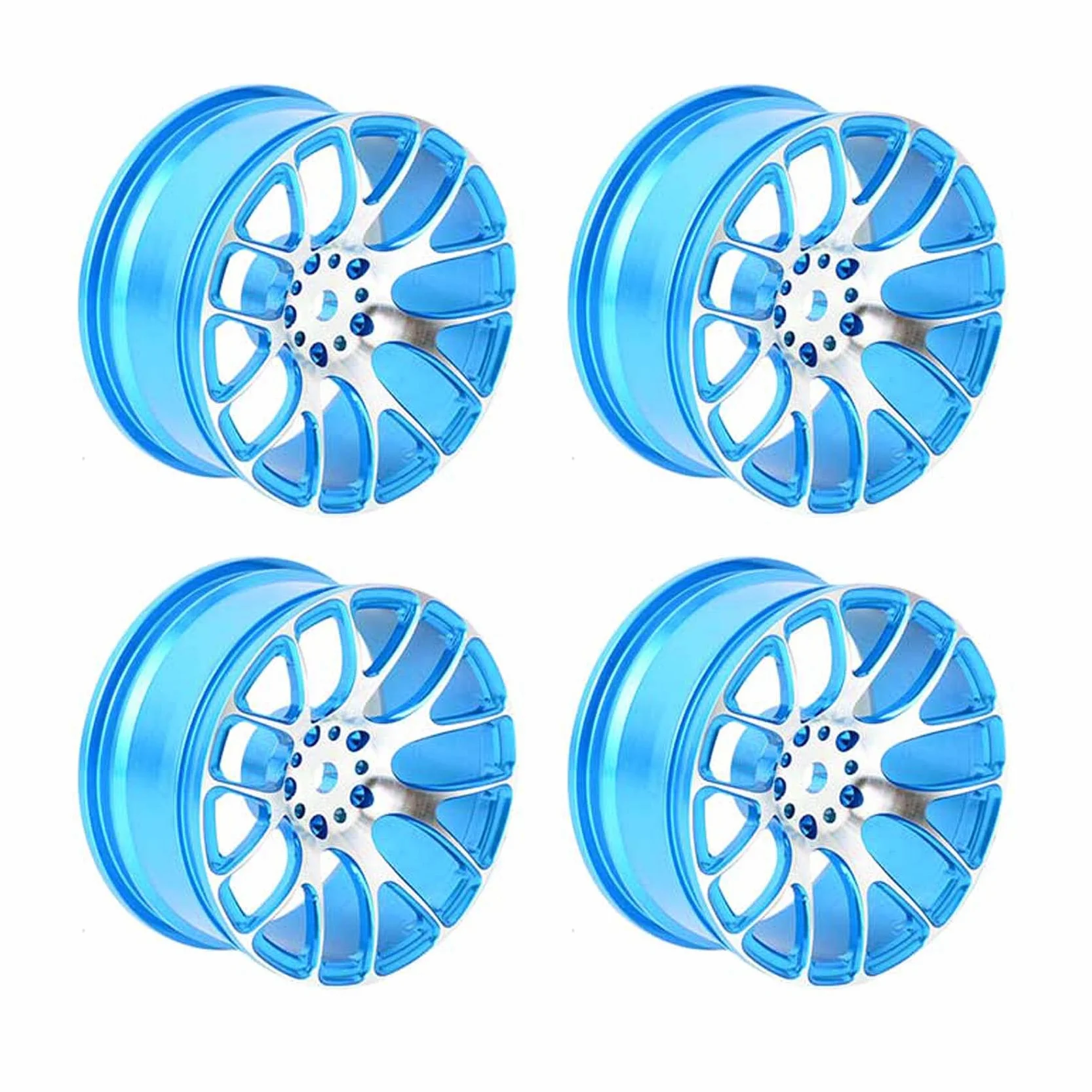 KEEDA Cerchi in lega da 52 mm per auto da corsa RC Drift On Road HSP Redcat HPI Himoto Kyosho (blu)