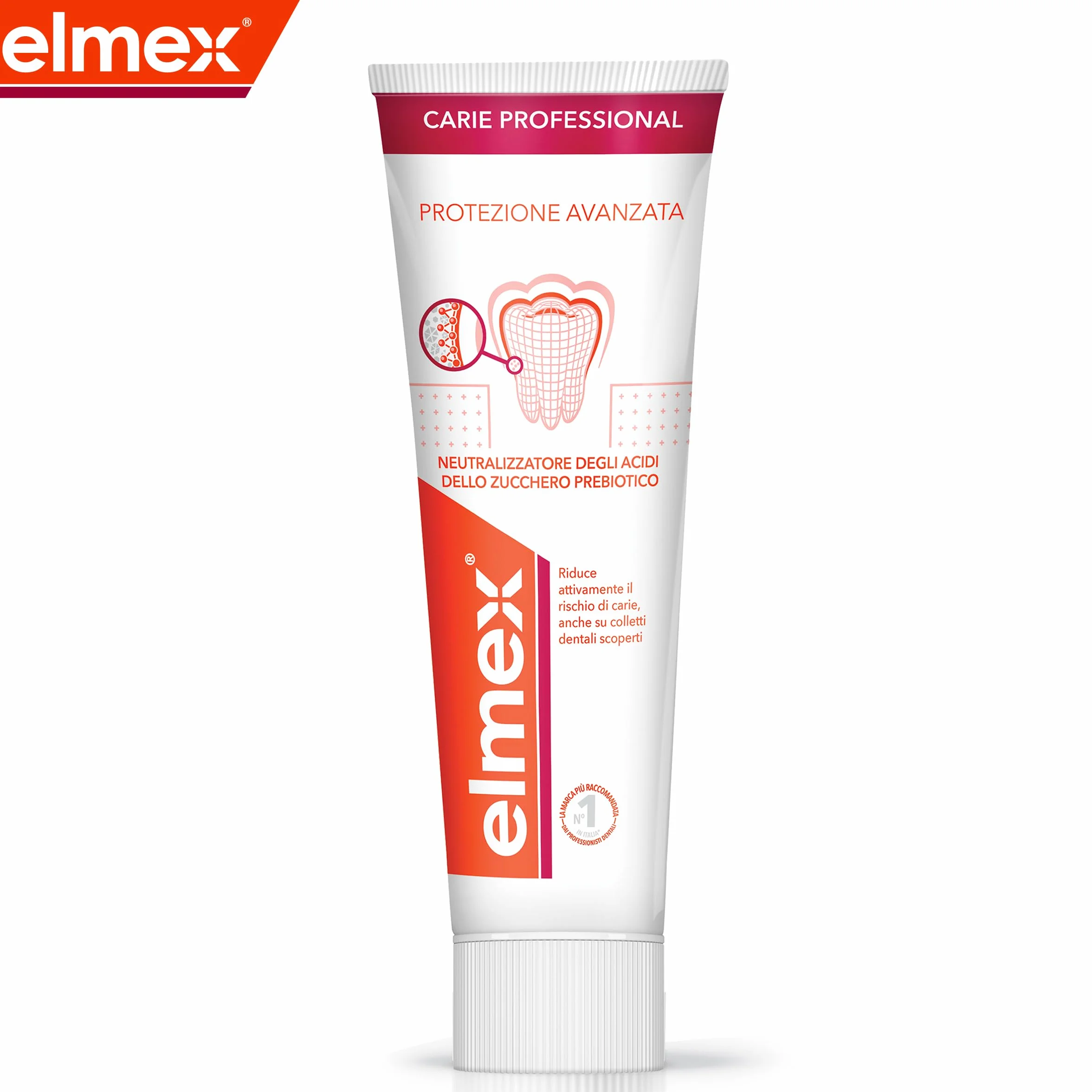 Elmex Carie Professional Protezione Avanzata Dentifricio 75ml Protegge Denti Acidi Zucchero Alta Protezione Carie