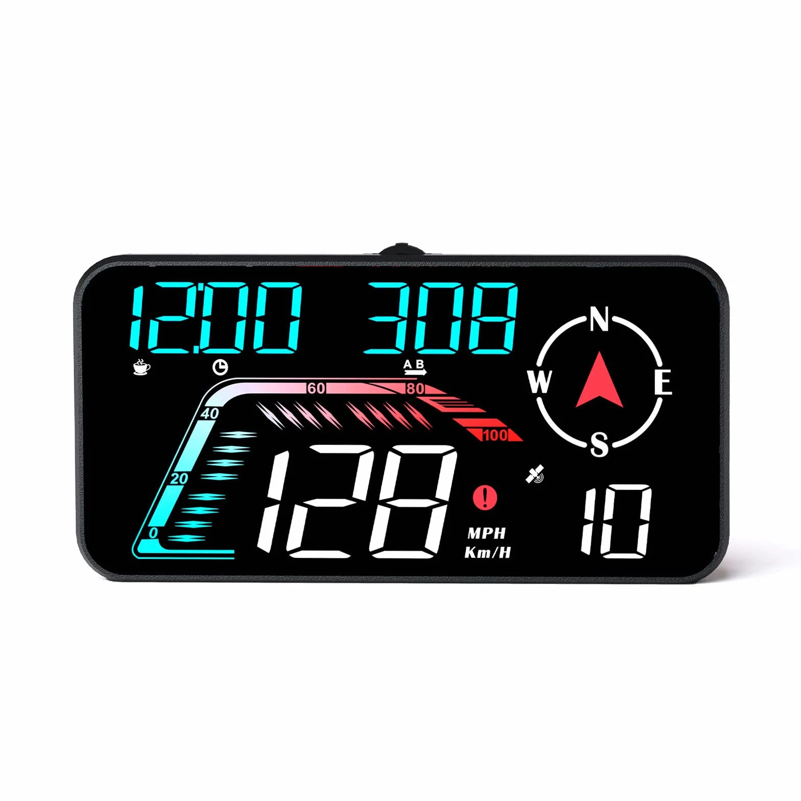 Grande schermo per auto Head up Display, KM/H e MPH, tachimetro GPS, con promemoria della velocità e promemoria della stanchezza alla guida, adatto a tutti i veicoli