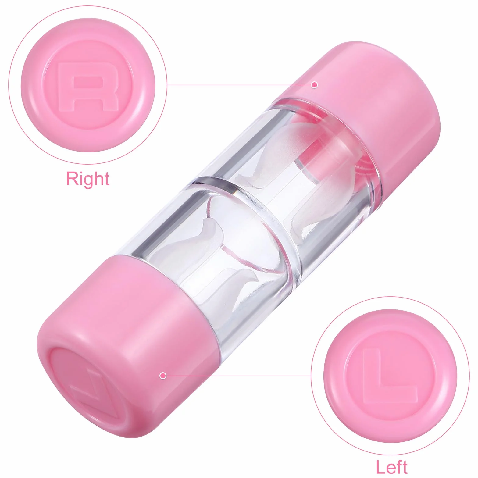 Custodia Protettiva Per Lenti a Contatto Rigide Rgp Mini Da Viaggio Trasparente Confezione Contenitore Set Da 4 Pezzi Portatile