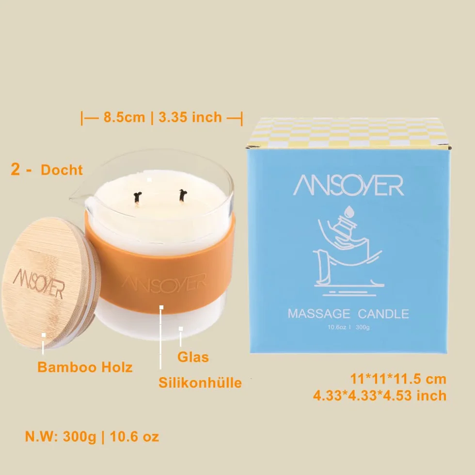 Candele Da Massaggio Whisky Bourbon Vaniglia 300g Idratanti Nutrienti SPA