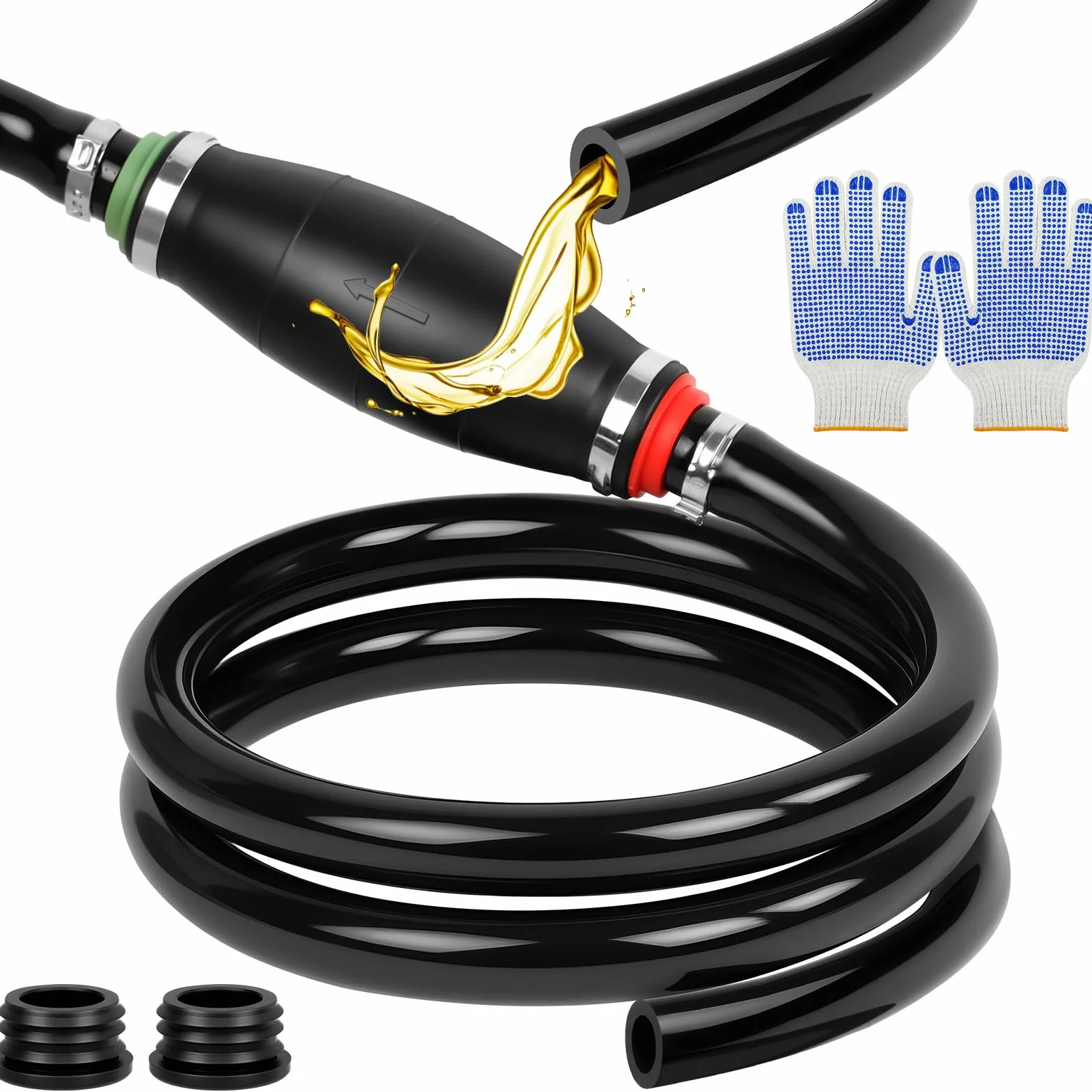 Flintronic Pompa Manuale a Sifone, Trasferimento Manuale 14mm Tubo, Portatile Pompa Travaso Gasolio, Pompa Travaso Gasolio ad Alto Flusso per Travaso Liquidi, Benzina, Olio