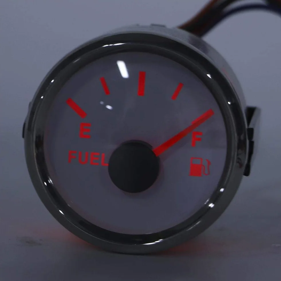 Indicatore di livello serbatoio olio 52mm 2in 0-190ohm per auto barche marine quadrante bianco