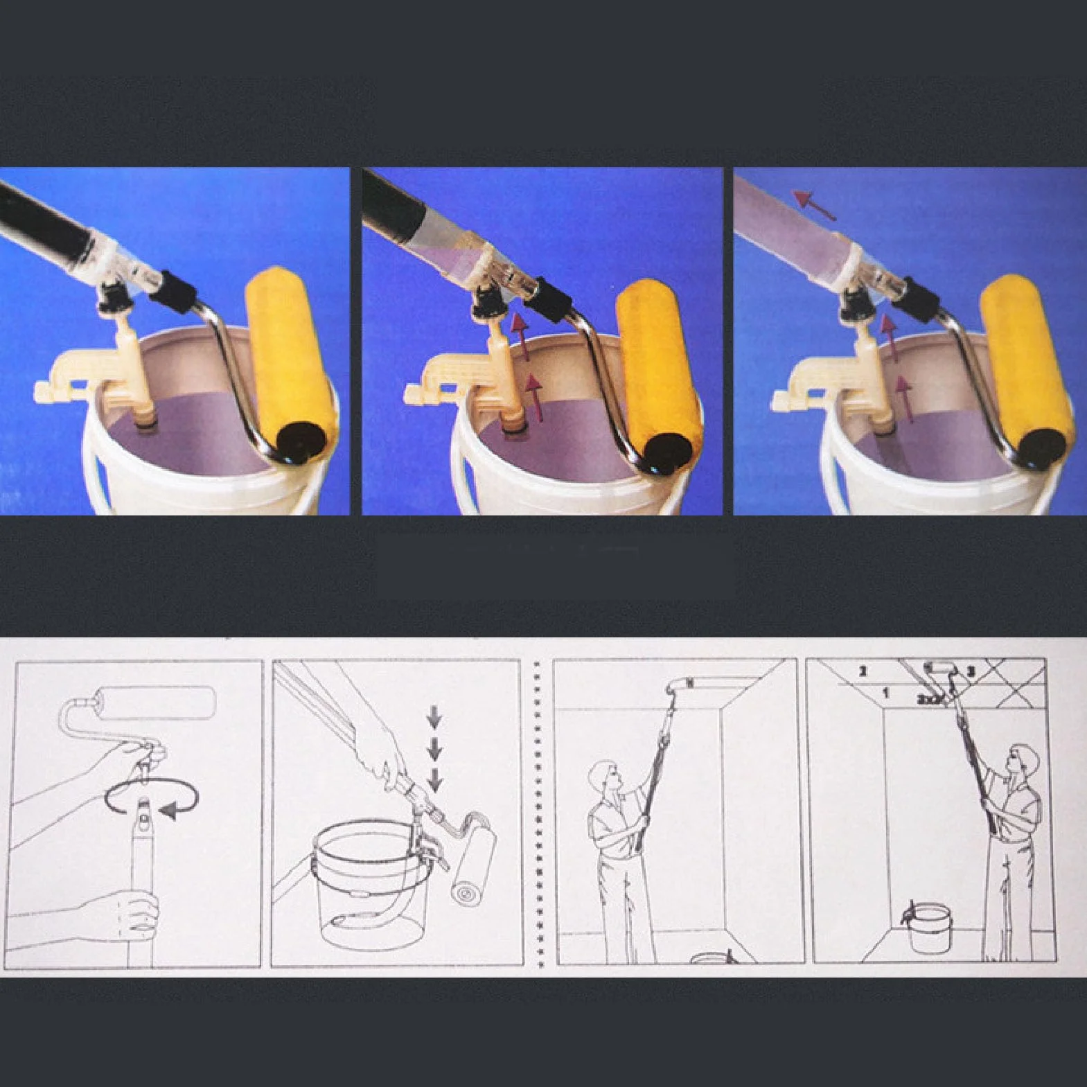 Pennello a Rullo Automatico per Pittura, Verniciatura Uniforme, Senza Gocciolamento, Facile da Pulire, Rimovibile, Semplice e Conveniente con Superfici Murali Semiruvide e Lisce