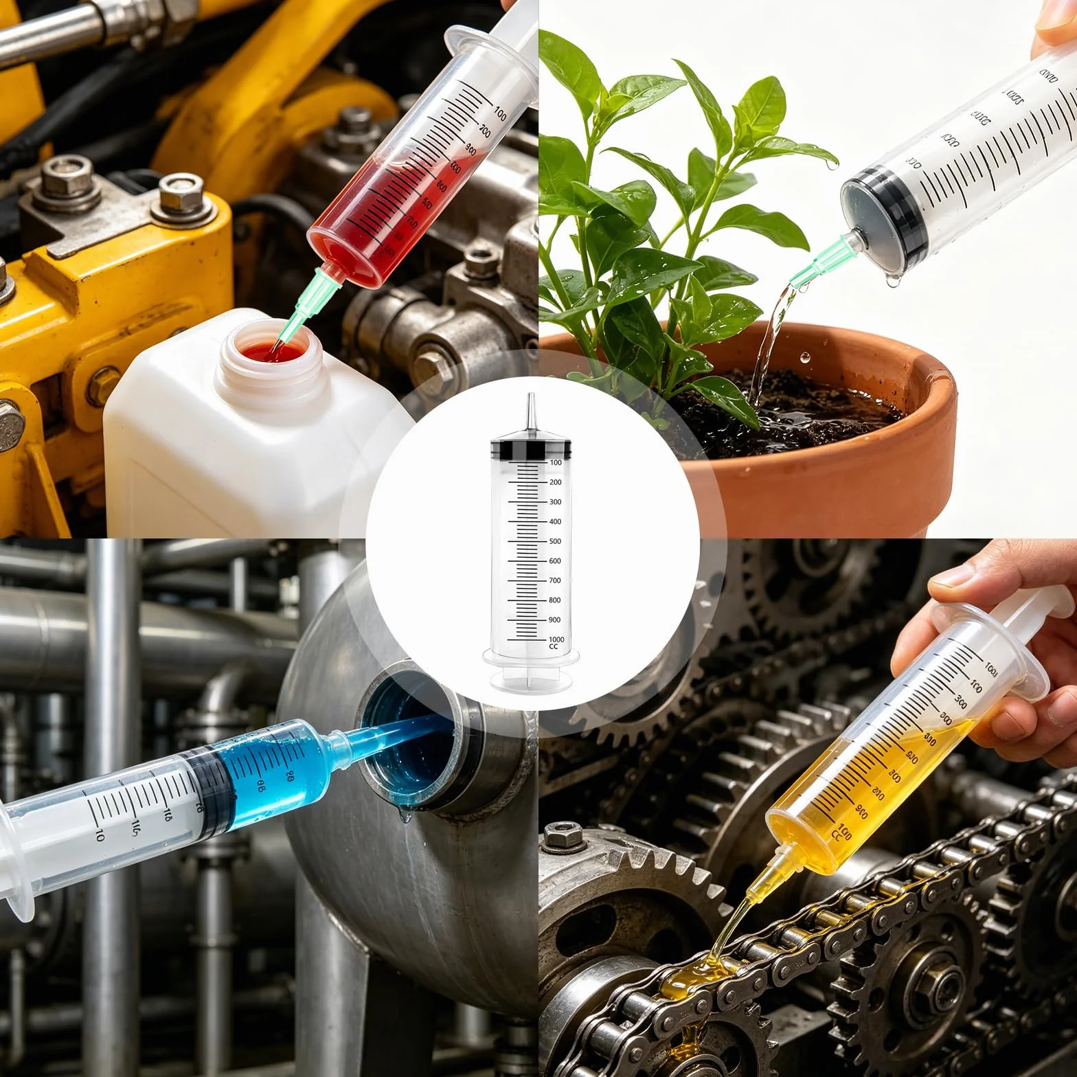 Siringa Grande, Siringa di Aspirazione dell'olio da 1000 ml con tubo, Pompa Aspira Olio Motore, pompa di aspirazione per olio del cambio, liquido dei freni, refrigerante, adatta per auto e moto