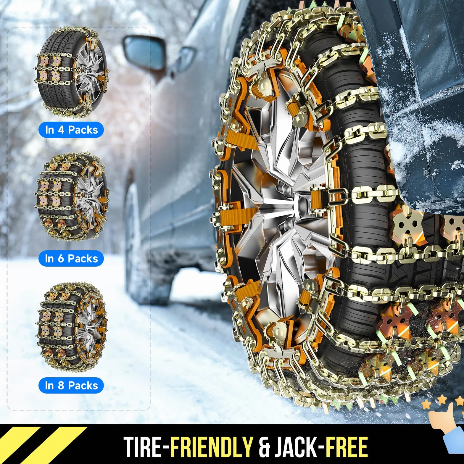 Catene Neve Universali Per Auto 8 Pezzi Larghezza Pneumatici 165-265 mm Adatte Per PKW SUV MPV LKW ATV Installazione Rapida