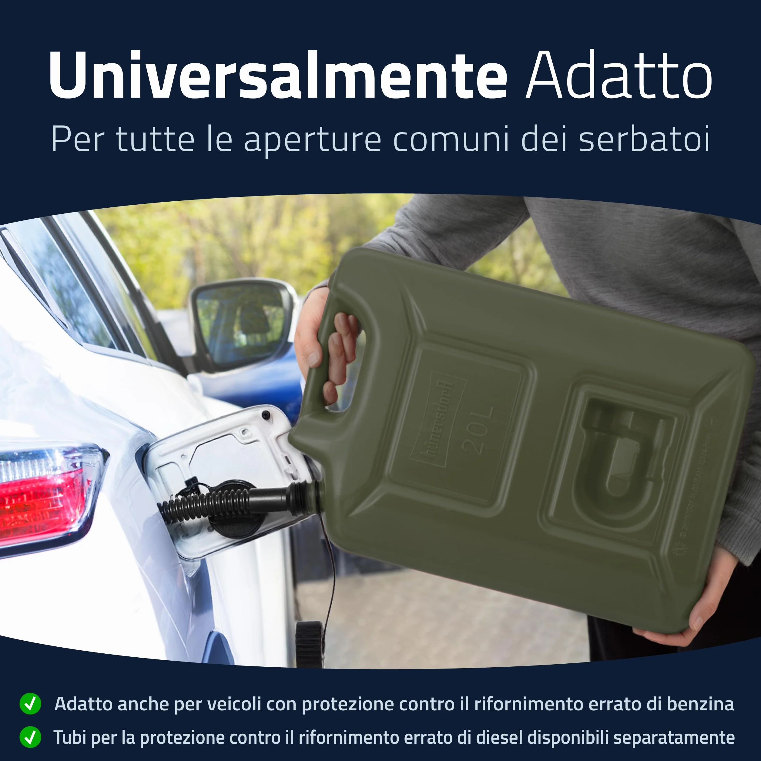 hünersdorff 802010 Tanica carburante 20 litri benzina diesel ONU Germania TÜV