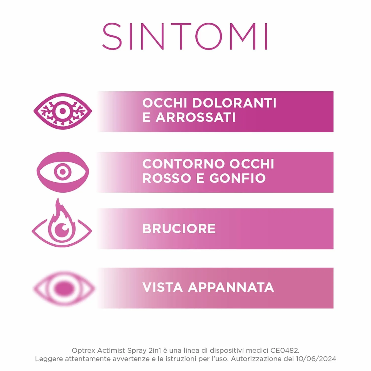 Optrex ActiMist 2 in 1 Collirio Spray Reidratante e Protettivo per Occhi Rossi, Irritati e Gonfi, 10 ml