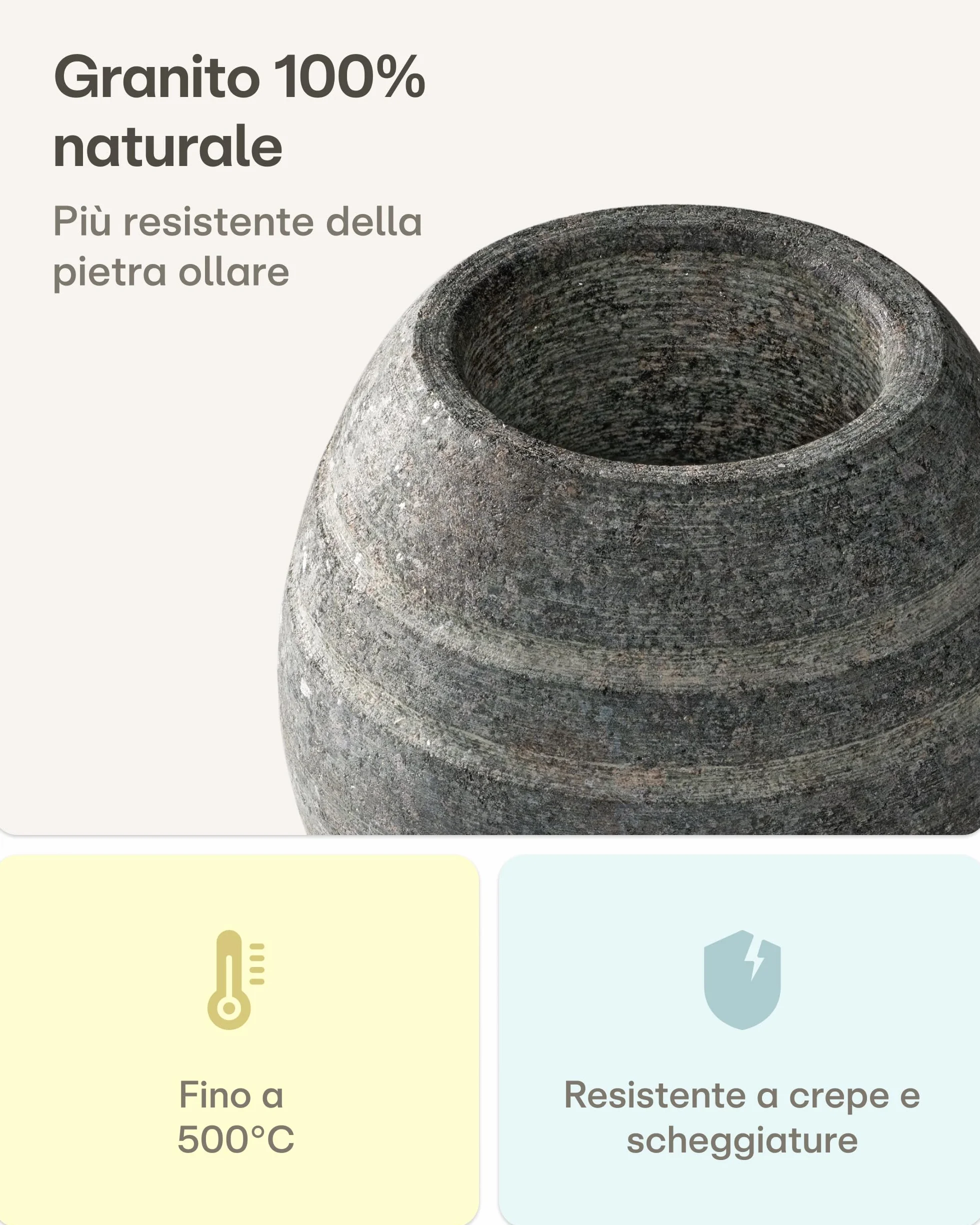 Praknu Uovo per sauna in granito robusto – Ciotola per infusi e oli – Formato compatto