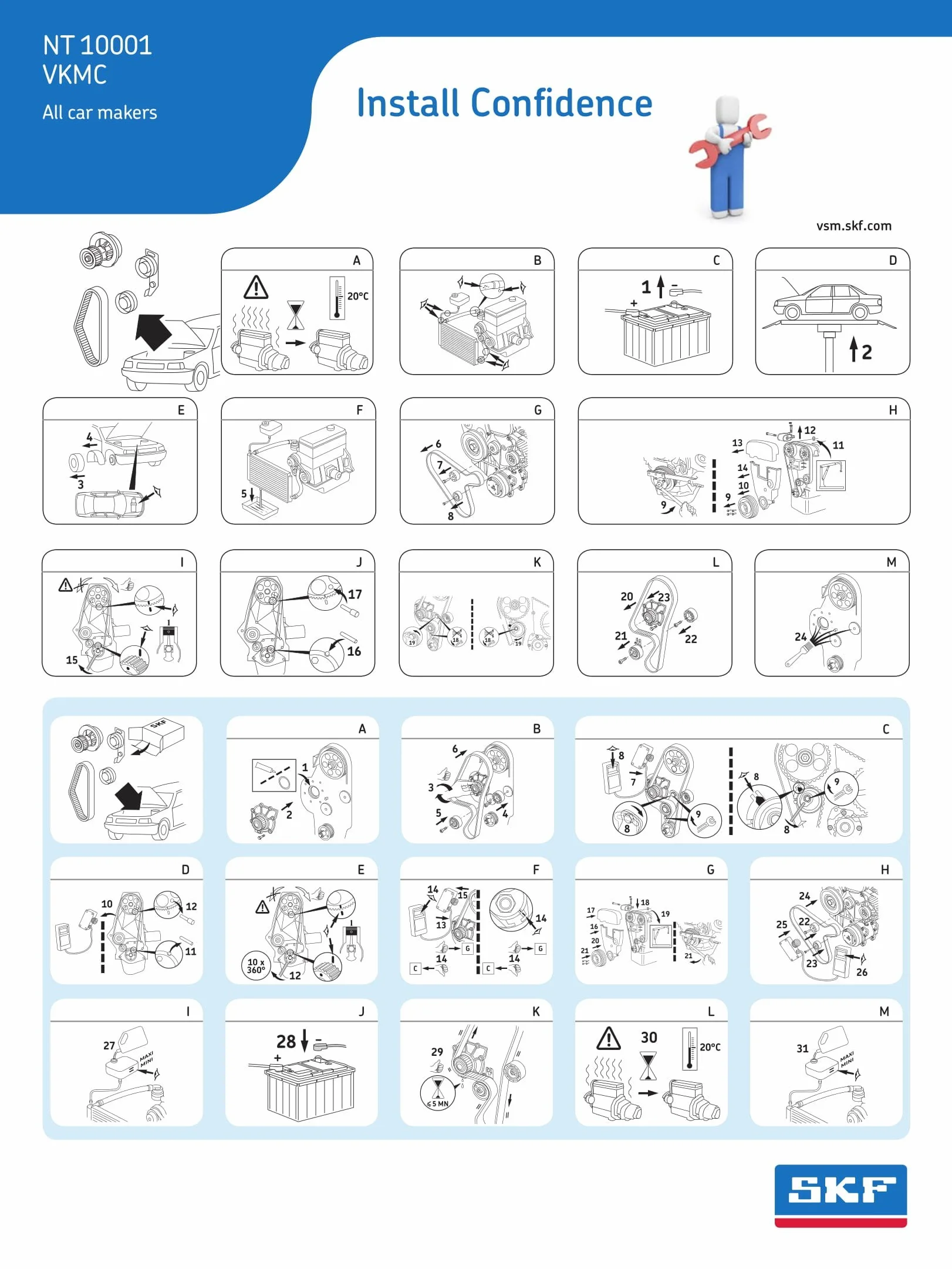 SKF VKMC 01250-2 Kit Tendicinghia con Pompa Acqua