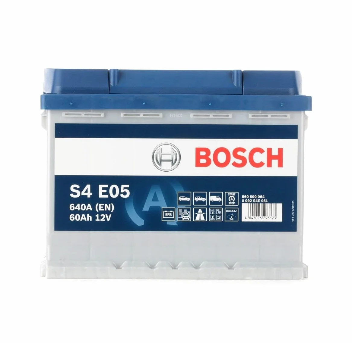 BOSCH Batteria 60, Ah 640, A/EN 0 092 S4E 051 L 242mm B 175mm H 190mm Compatibilità con VW Polo Hatchback 6R1, 6C1 Golf VII Hatchback 5G1, BQ1, BE1, BE2 TIGUAN 5N T-Roc A11 Golf VIII Hatchback CD1