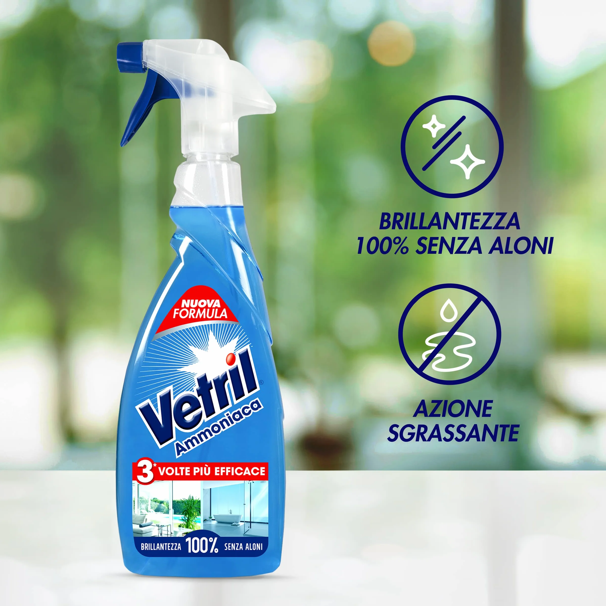 Vetril Detergente Spray Vetri e Superfici con Ammoniaca 650 ml x 2 Pezzi