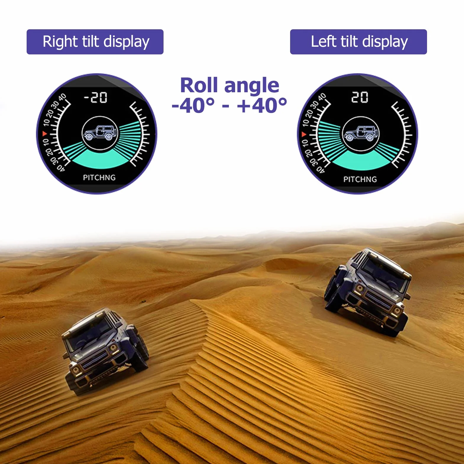 AMONIDA Inclinometro Digitale per Auto DC11.5V-30V Universale HUD Alta Risoluzione Nero