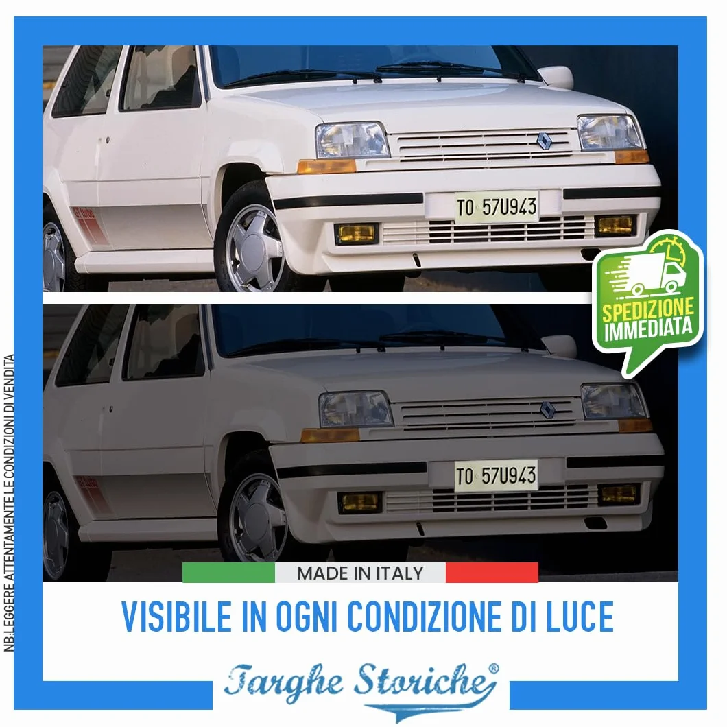 Targhe Storiche Targa Personalizzata Modello Anteriore 1985-1994 Alluminio Catarifrangente Made in Italy