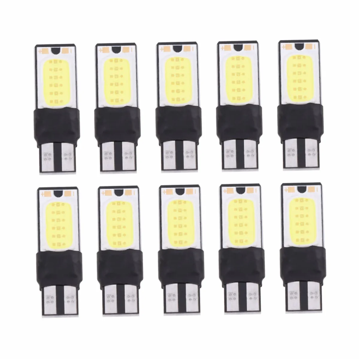 GANAZONO 10Pezzi Luci LED Auto Cob Bianco Ultra Sottile Alta Potenza W5W