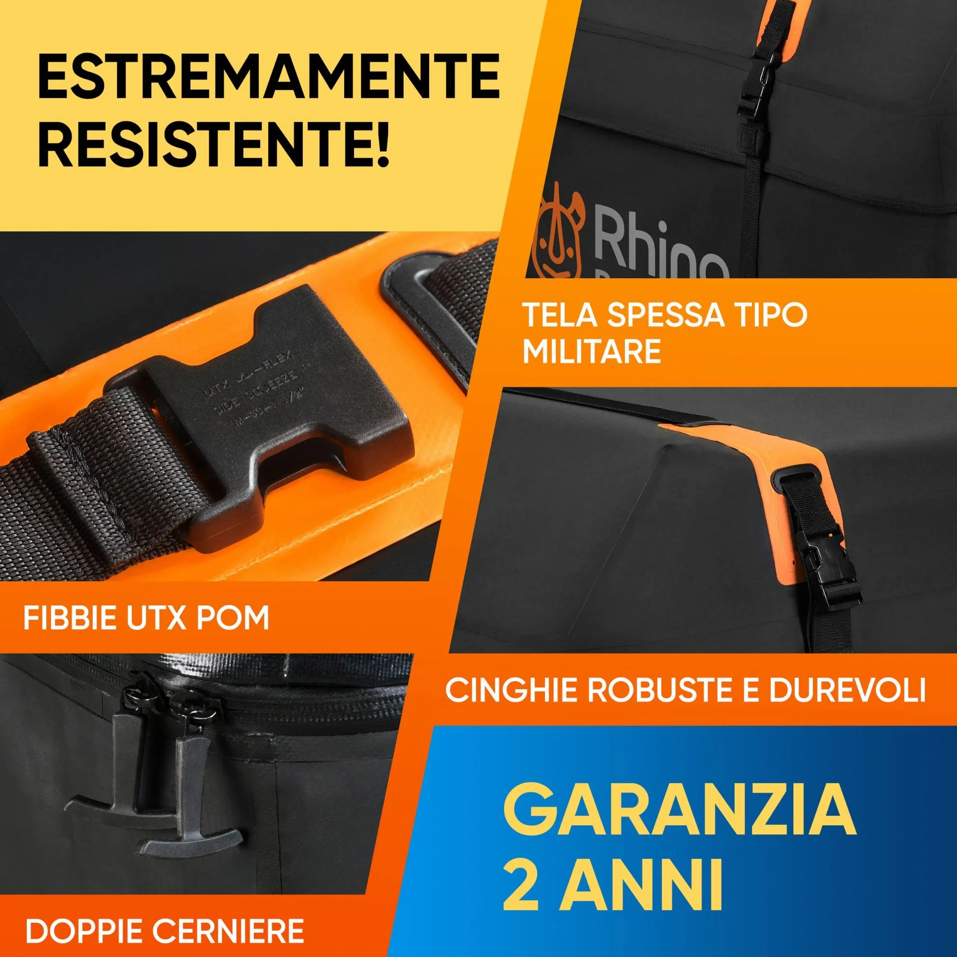 Rhino Bagmate Borsa Da Tetto, Universale Per Auto Con Tetto, Box Morbido 100% Impermeabile Con Protezione Uv, Molto Resistente E Sicuro Per Auto Con O Senza Portapacchi (540 L (19 Cu. Ft))