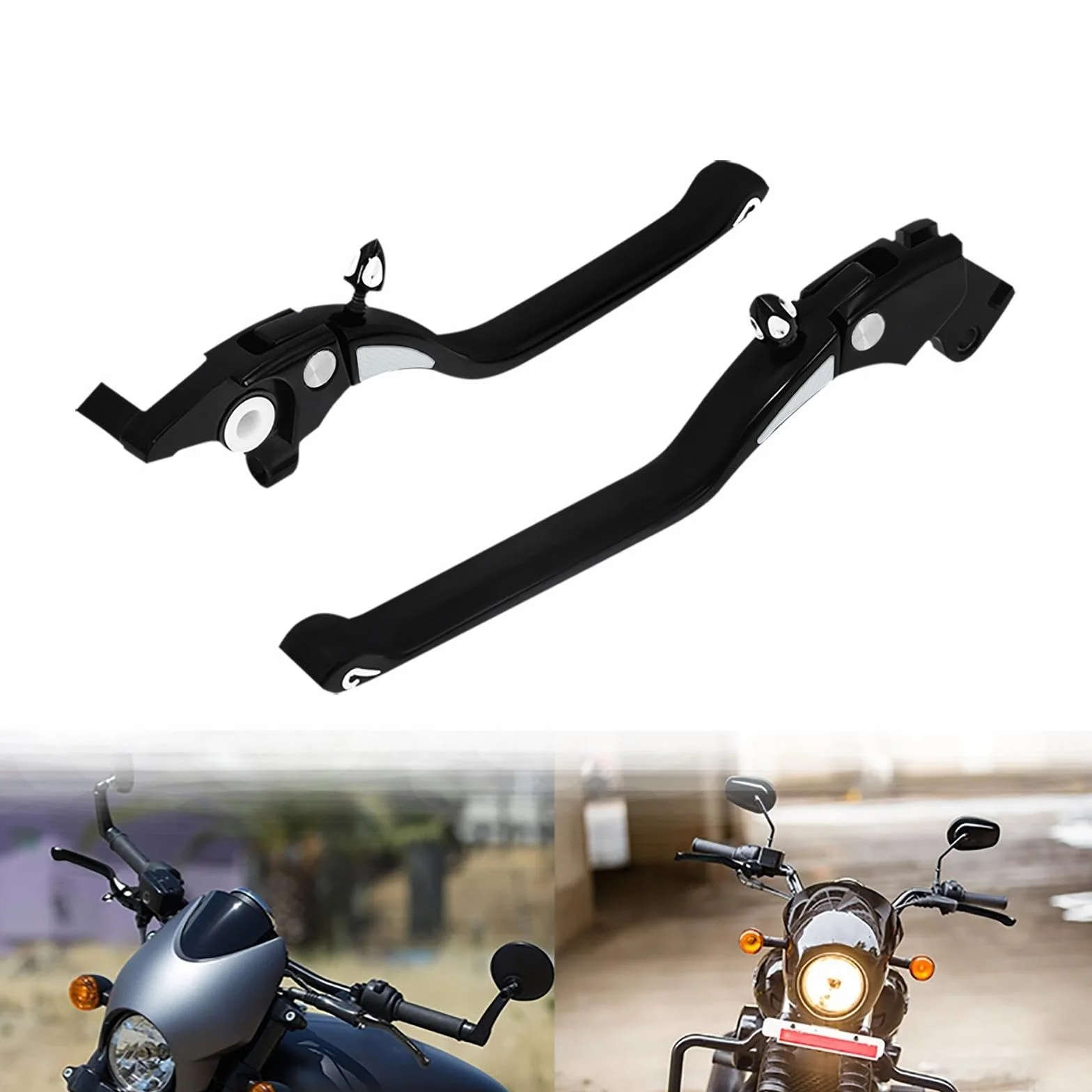 CNC Regolabile Leva Freno Frizione per Motocicletta Nera Harley Street 500 750 2016-2020