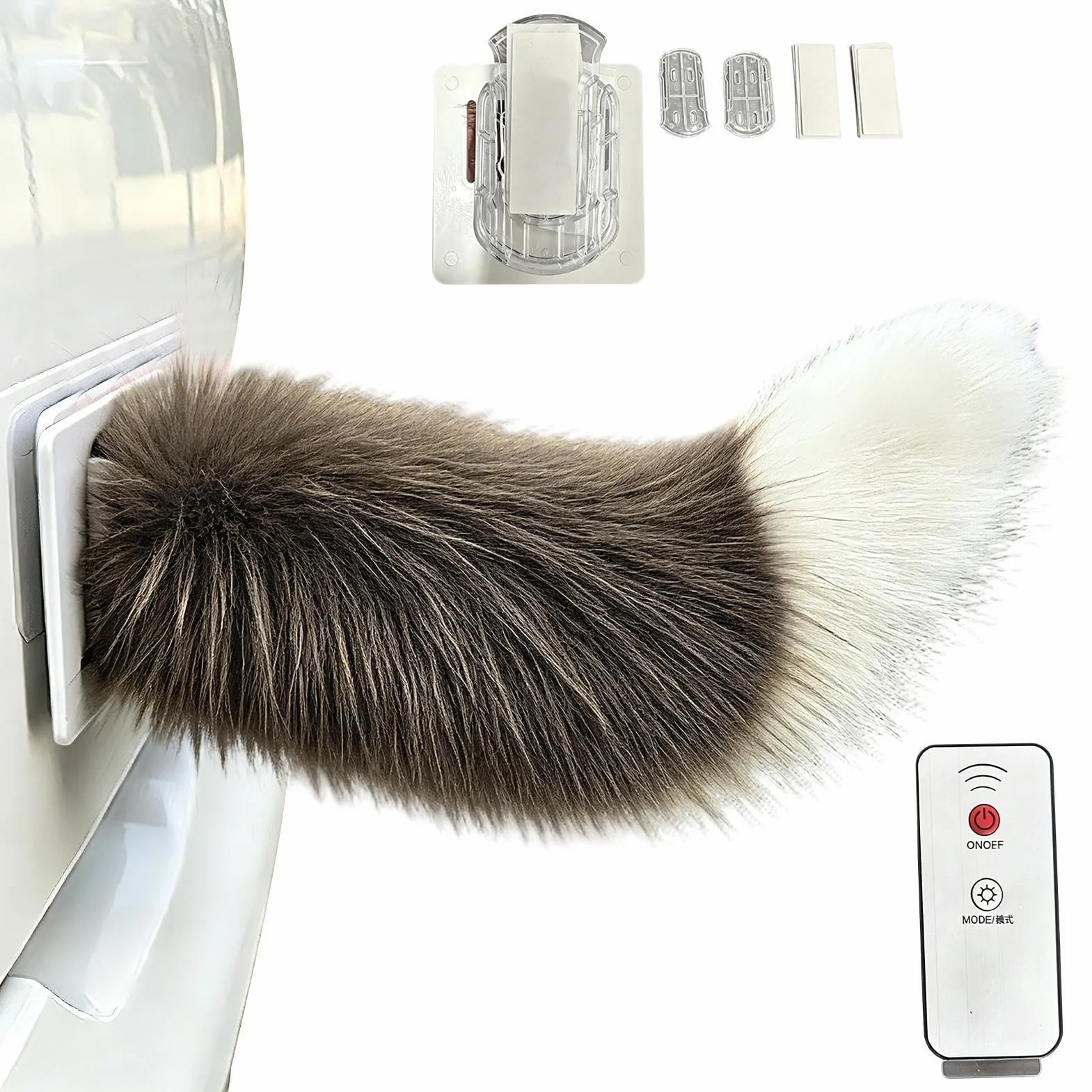 Coda mobile - 32 cm, coda per auto elettrica telecomandata, ornamento in peluche scodinzolante | Decorazione animale elettrica dinamica ricaricabile e realistica | Simpatico veicolo con çoda scodinzol