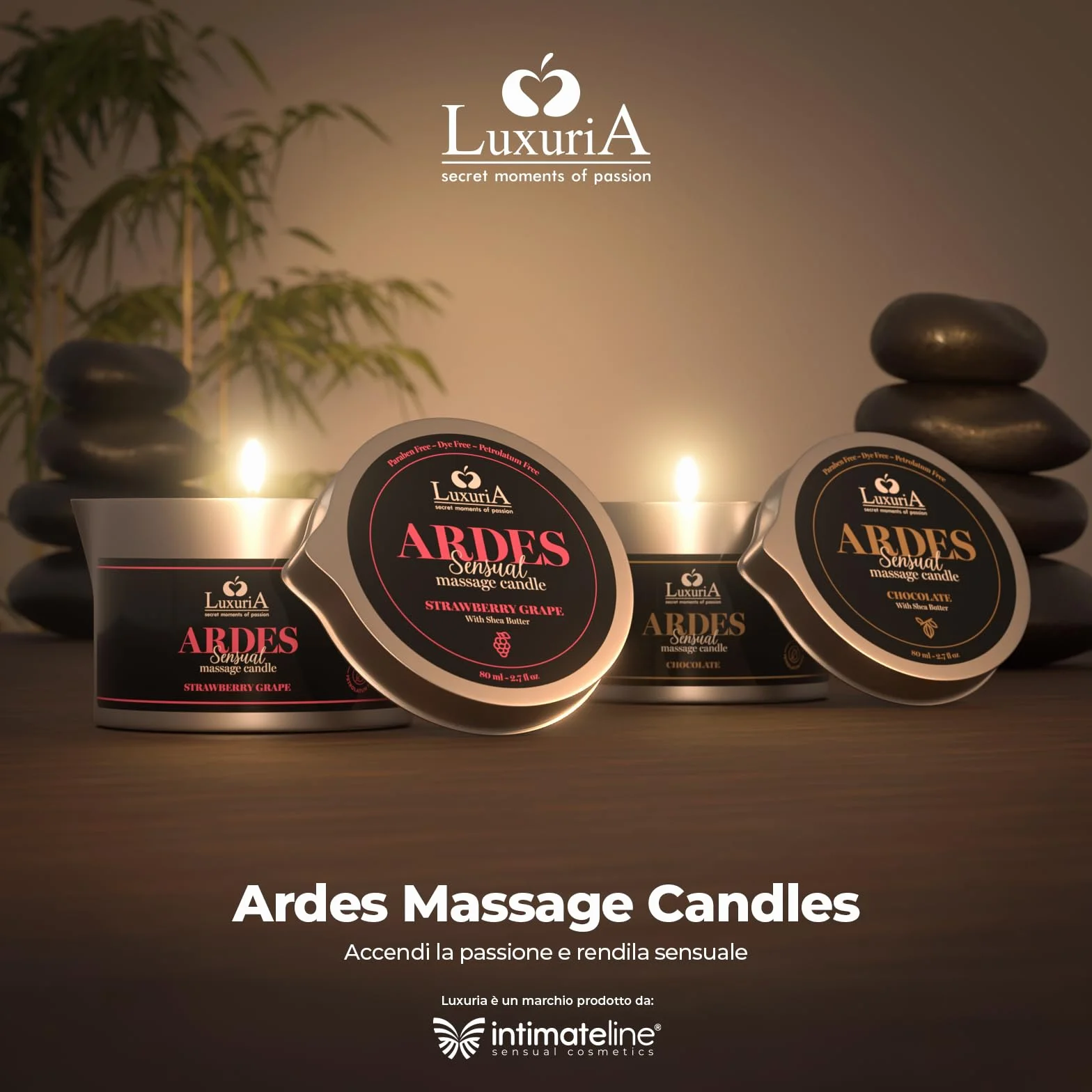Ardes Massage Candle Sensuale Aromatizzata Uva Fragola