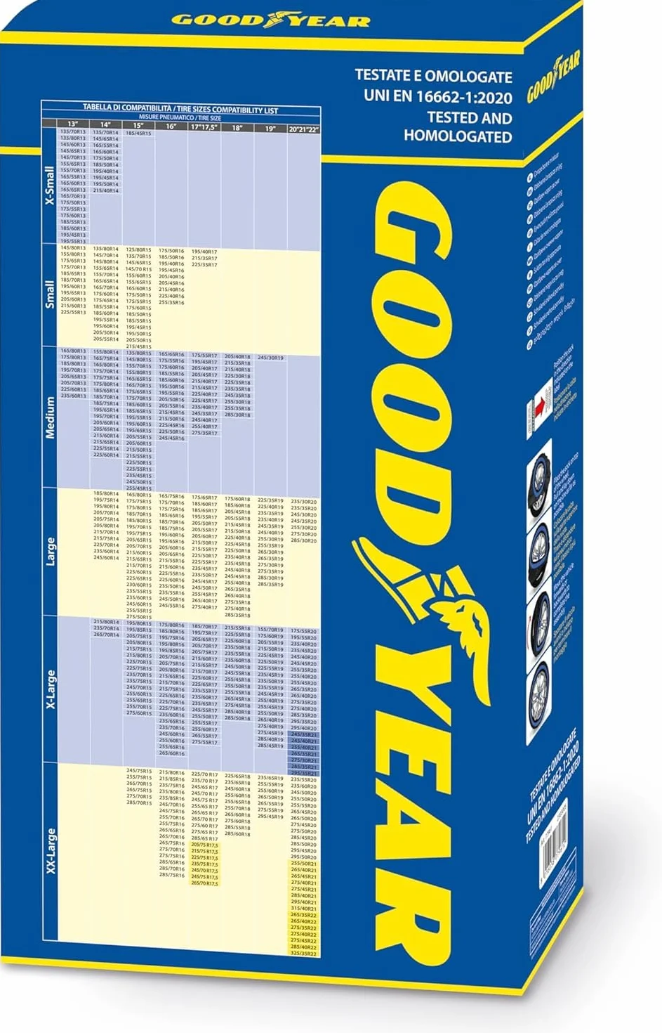 Goodyear Star Gripper Catene da Neve Tessuto Omologate EN 16662-1:2020 XL R14-R21