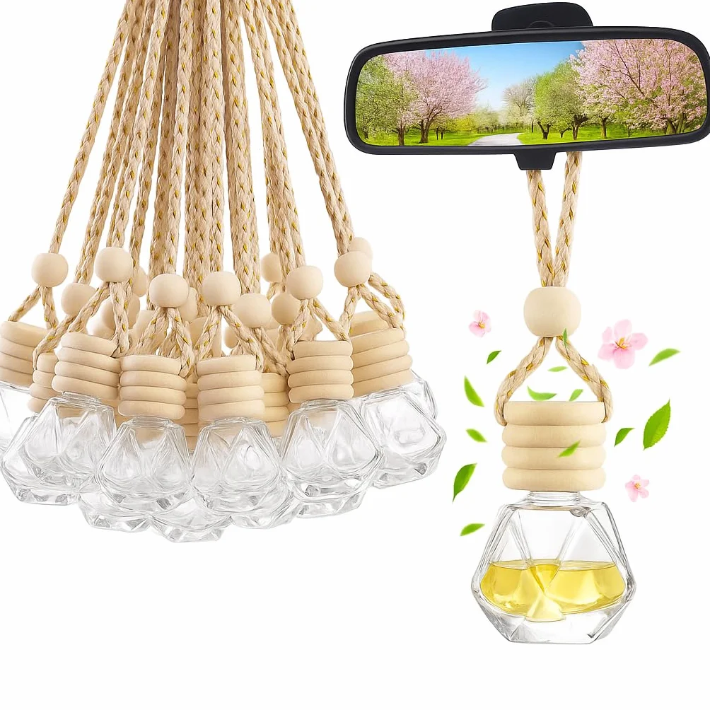 Bottiglia Deodoranti per Auto Vuota 30 Pcs Diffusore Olio Aromaterapia Retrovisore Specchio Décor