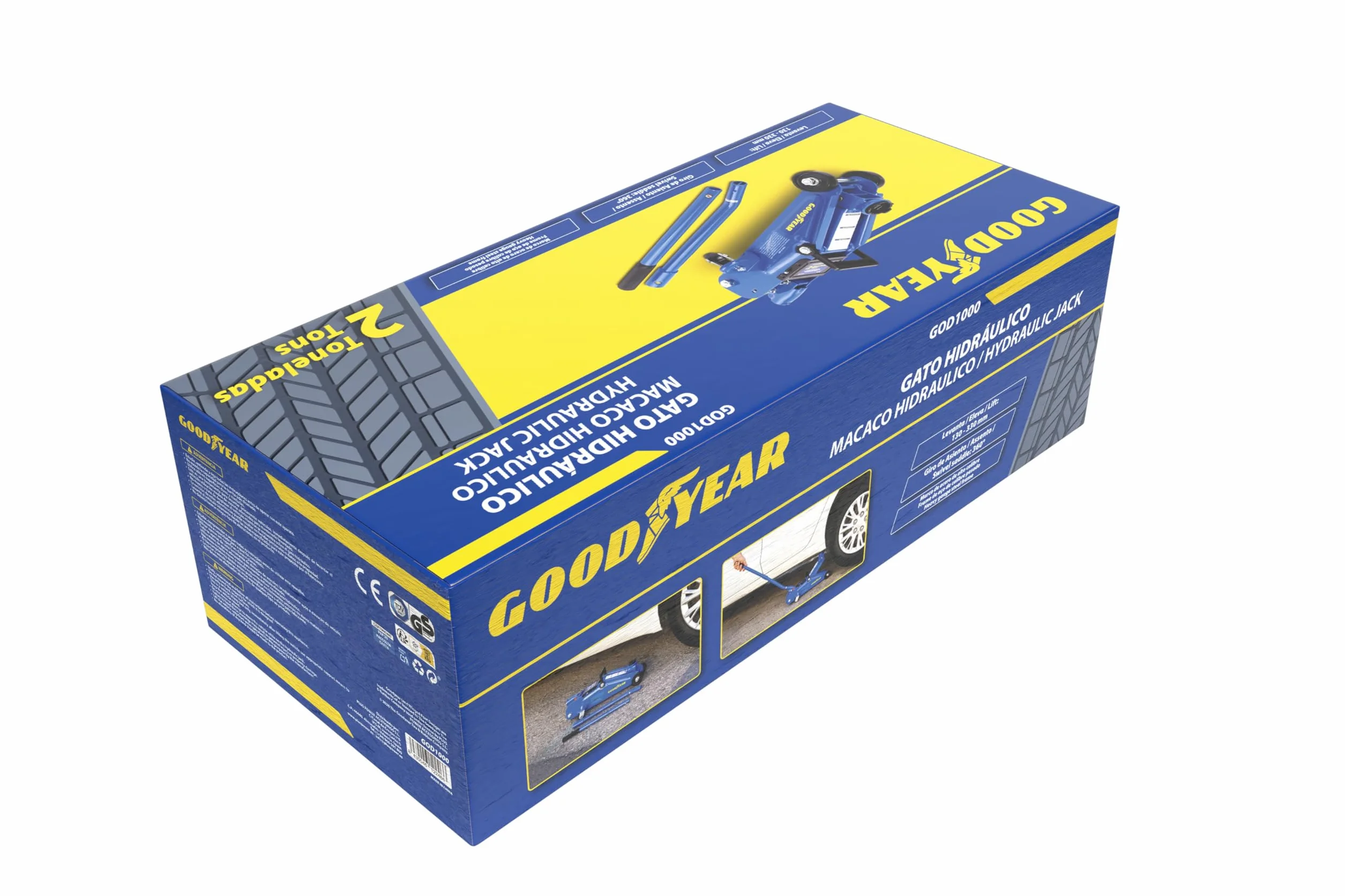 Goodyear GOD1000 Martinetto Idraulico a Carriola 2 Tonnellate Blu