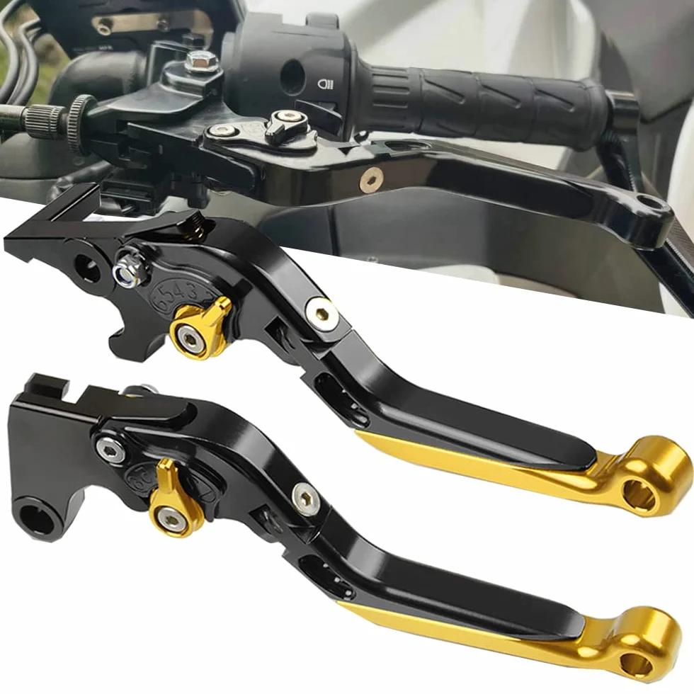 Regolabile Leva Frizione Freno Set per Honda HORNET CB599 CB600F 1998-2006 CB919 CB900F 2001-2008 CBR600F2 F3 F4 F4i 1991-2007 CB400 CB400SF CB400VTEC 1992-1998 Nero+Giallo