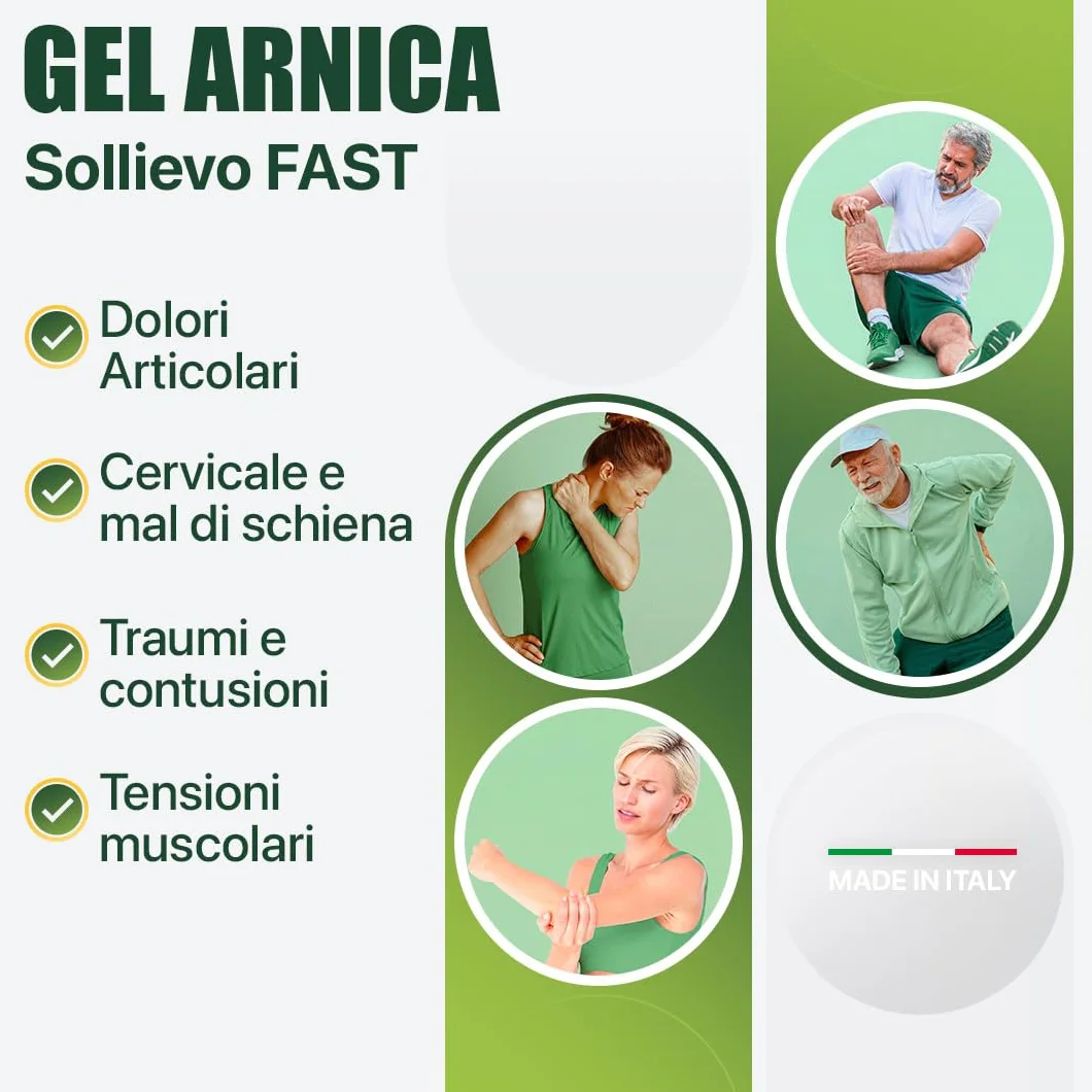 Arnica Gel EXTRA forte 500ml - Potenziata con Artiglio del Diavolo Forte, Trattamento Cervicale, Mal di Schiena, Made in Italy