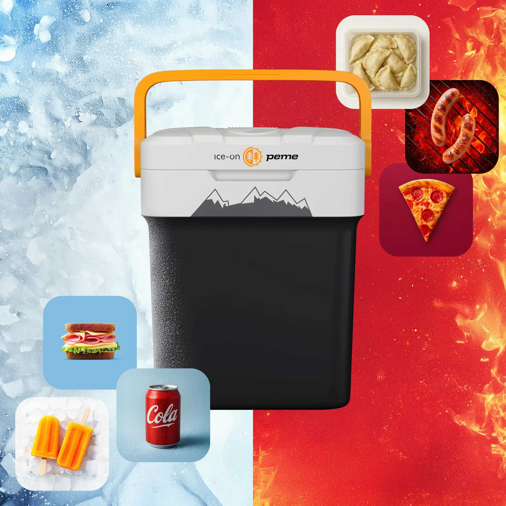 Peme Frigorifero Portatile 25,7L 12V 220-240V Elettrico Silenzioso Freezer Campeggio Auto
