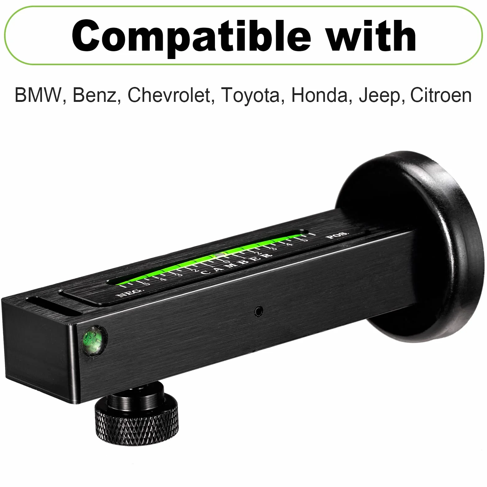 Toolwiz Calibro Magnetico Regolabile Nero per Allineamento Ruote Auto Camber Strumento