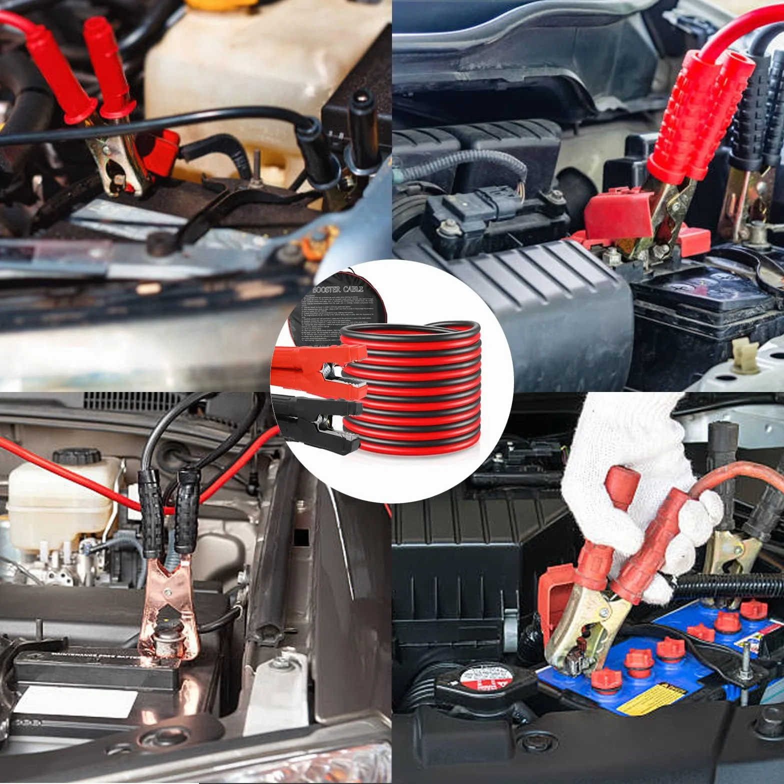 MAMIZO Cavo di avviamento, 6 m, 50 mm², 3000 A, cavo di avviamento, 12 V/24 V, avvio rapido, con guanti di protezione, per auto, camion (6 m)
