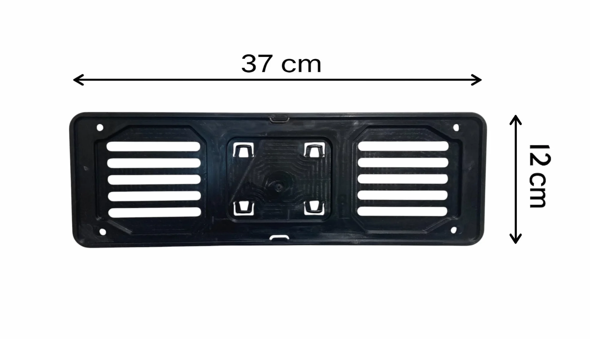 Porta targa Anteriore auto GAMBC® - Porta Targa Auto - Plastica - Polipropilene Alta Resistenza - Portatarga Auto Super Resistente - Universale - Senza Banda Pubblicitaria - Made in Italy - Nero