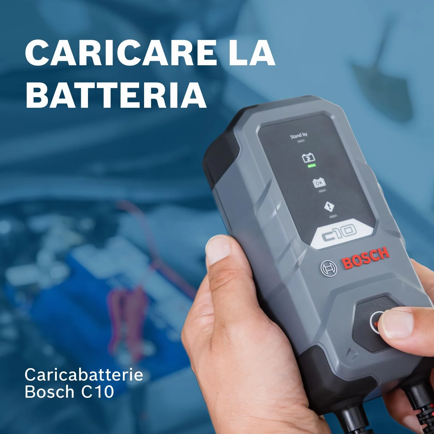 Bosch C10 Caricabatterie Auto 12V 3,5A Mantenimento Piombo-Acido AGM GEL EFB SLI