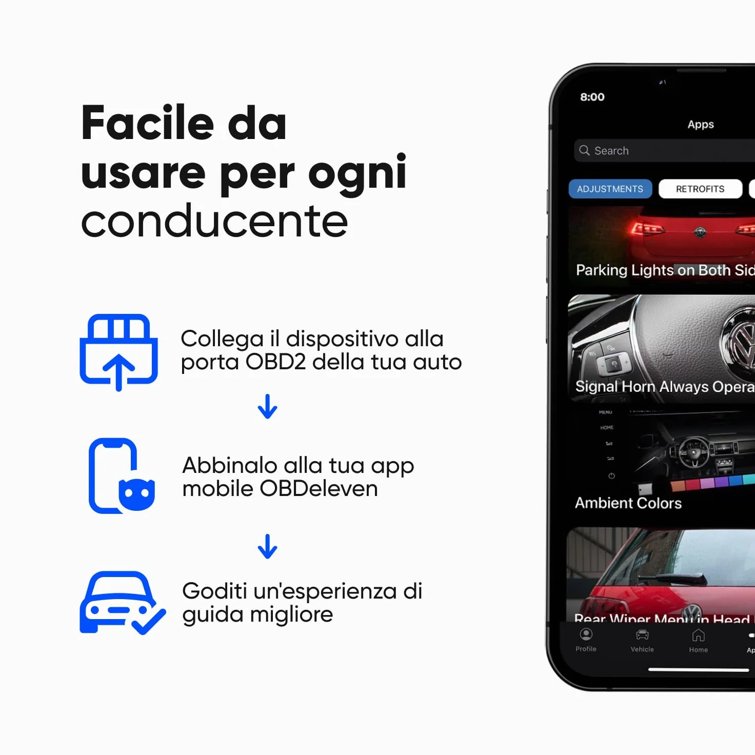 OBDeleven PRO Edition Bluetooth OBD2 Scanner Diagnostico Professionale per iOS Android