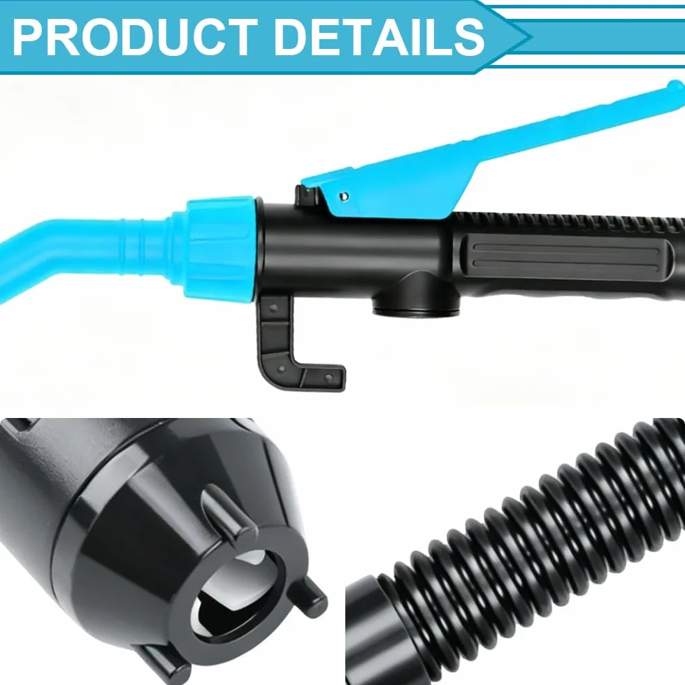 Pompa a trasferimento elettrico, pompa a benzina per tanica con ugello di controllo del flusso, pompa di travaso elettrica batteria pompa olio portatile 2.4 GPM (9 L/min), pompa di carburante