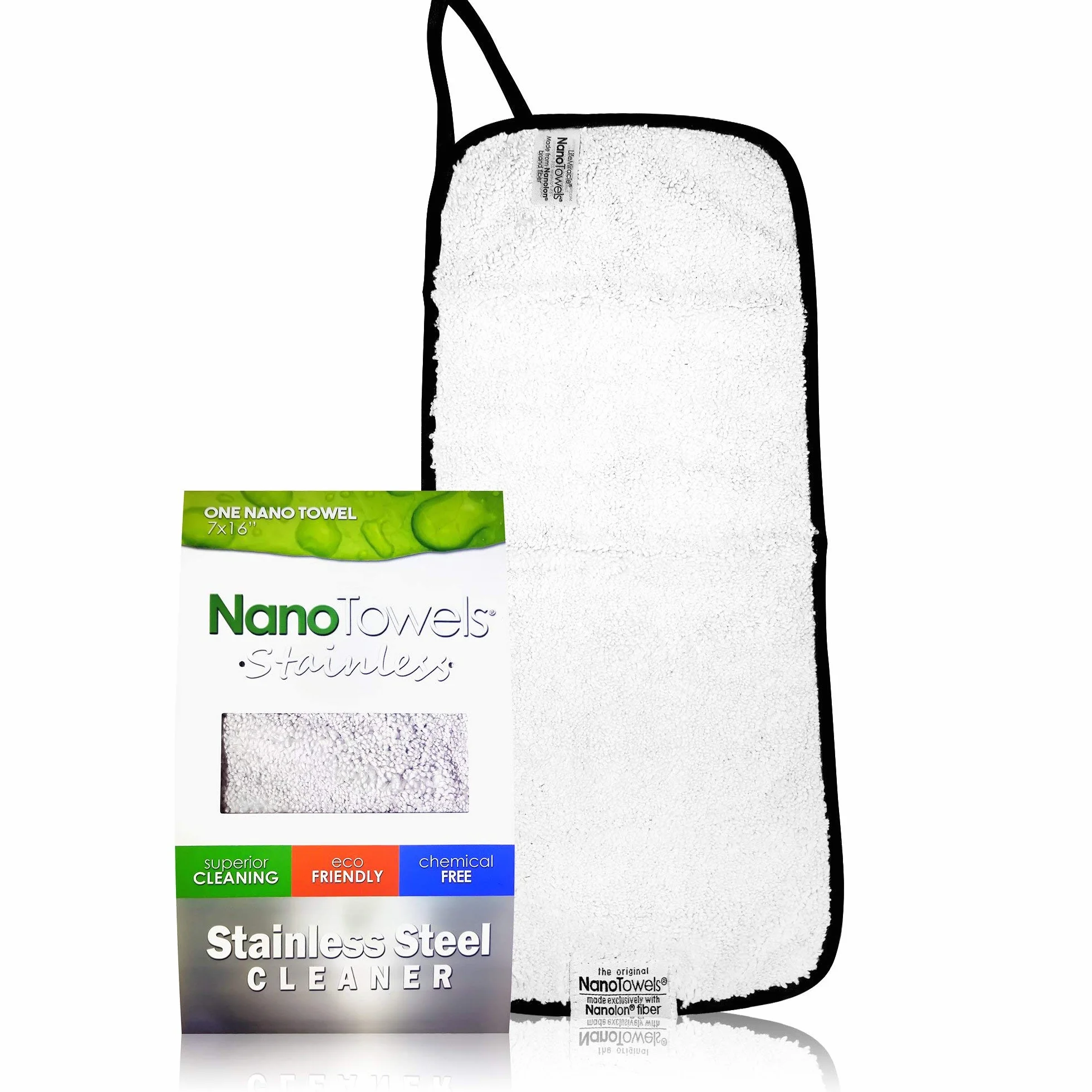 Nano Towels Grigio chiaro 7x16 Asciugamano di Pulizia in Acciaio Inossidabile con Disposizione Nera