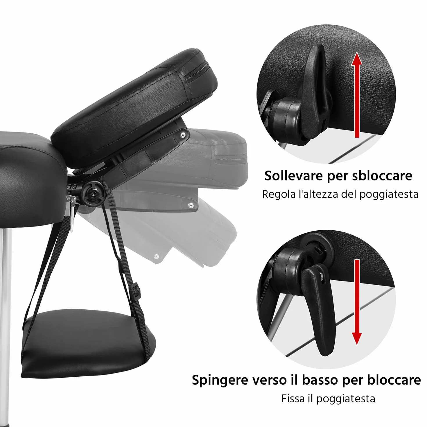 Yaheetech Lettino da Massaggio Pieghevole Portatile Alluminio 213 x 70 cm 250 kg Altezza Regolabile