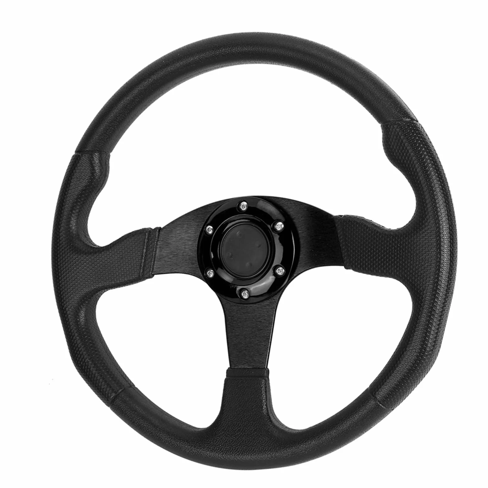 Volante sportivo per auto accessorio modificato per auto Volante 350 mm / 14 pollici Elegante e generosa pregevole fattura per l'accessorio per auto per la maggior parte dei(Nero)