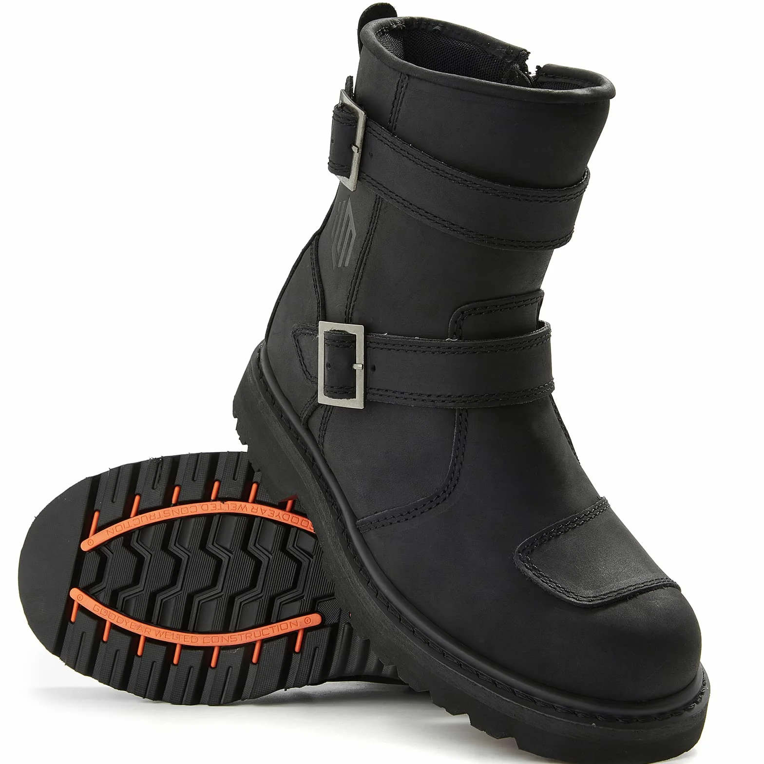 ILM Stivali Moto Uomo Donna Motocross in Pelle Nero con Cerniera Laterale M1005