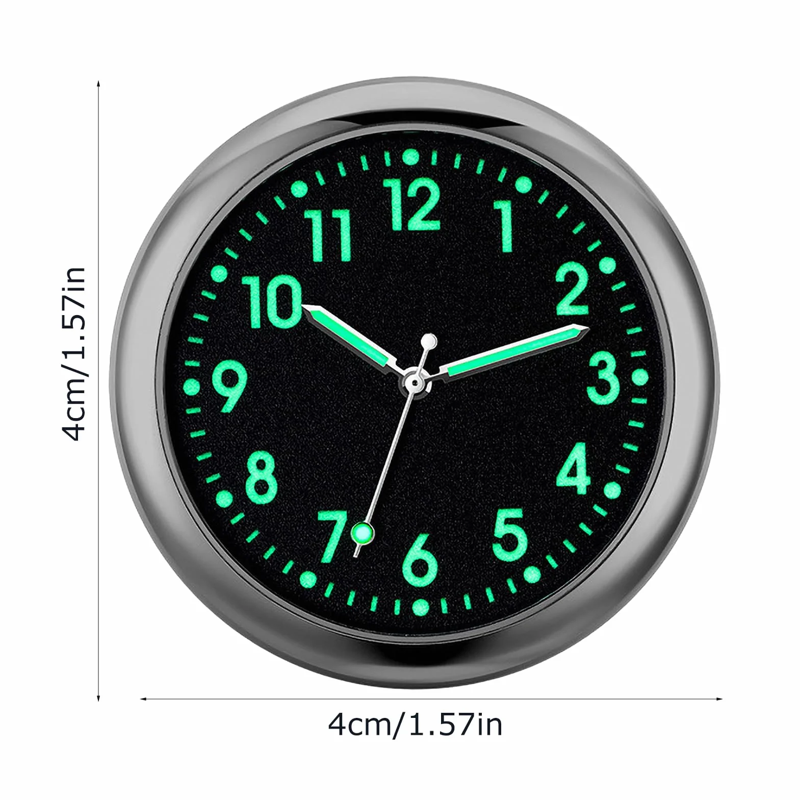 Orologi per auto per cruscotto - Orologio analogico per auto luminoso | Orologi sostitutivi per automobili al quarzo, orologio adesivo per cruscotto 'auto, adesivo per veicoli Birtern