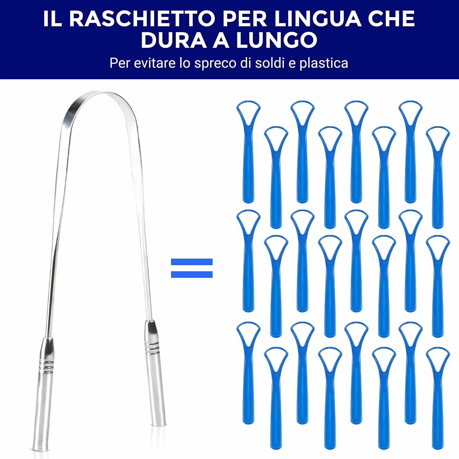 ORAVIX Raschietto lingua acciaio inox pulizia lingua alito cattivo