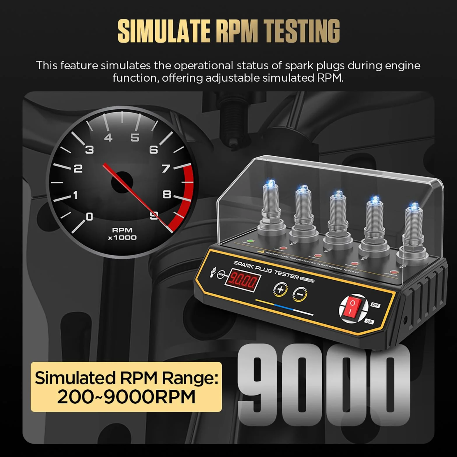 SPT360 Tester per candele a 5 fori 200~9999 giri/min 110V/220V