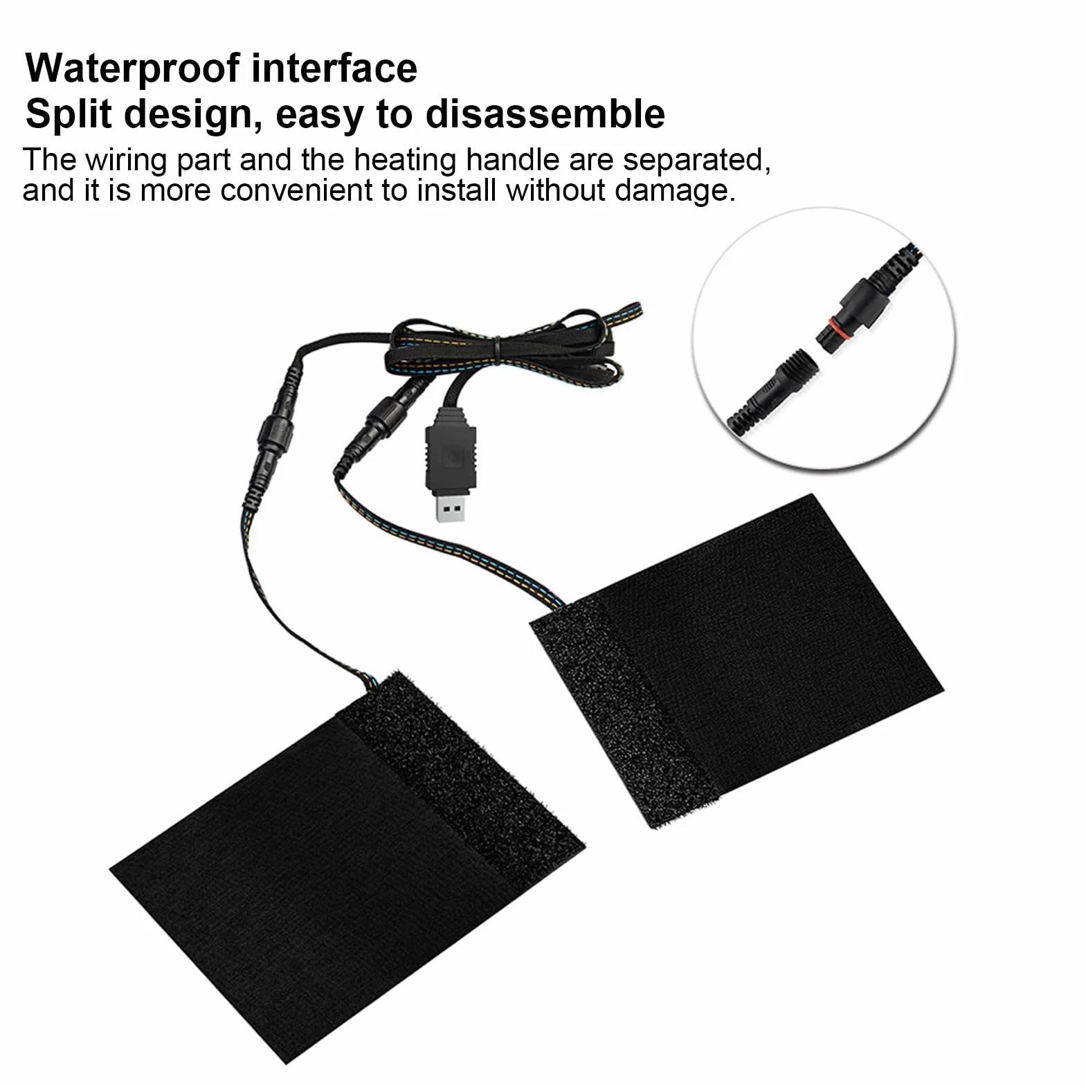 Copri Manubrio Riscaldante USB 5V per Moto e Scooter – Riscaldatore Manubrio con 3 Livelli di Temperatura (50°C/60°C/70°C), Rivestimento in Fibra Aramidica Antiscivolo, IP67 Impermeabile