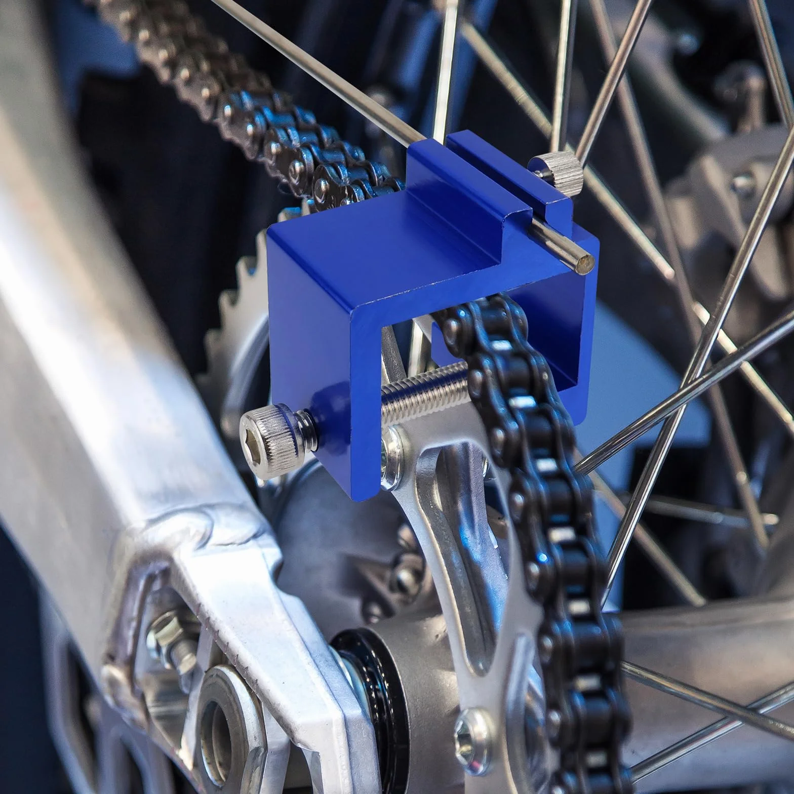 Set di attrezzi universali per allineamento catena, strumento metallico preciso per moto e ATV