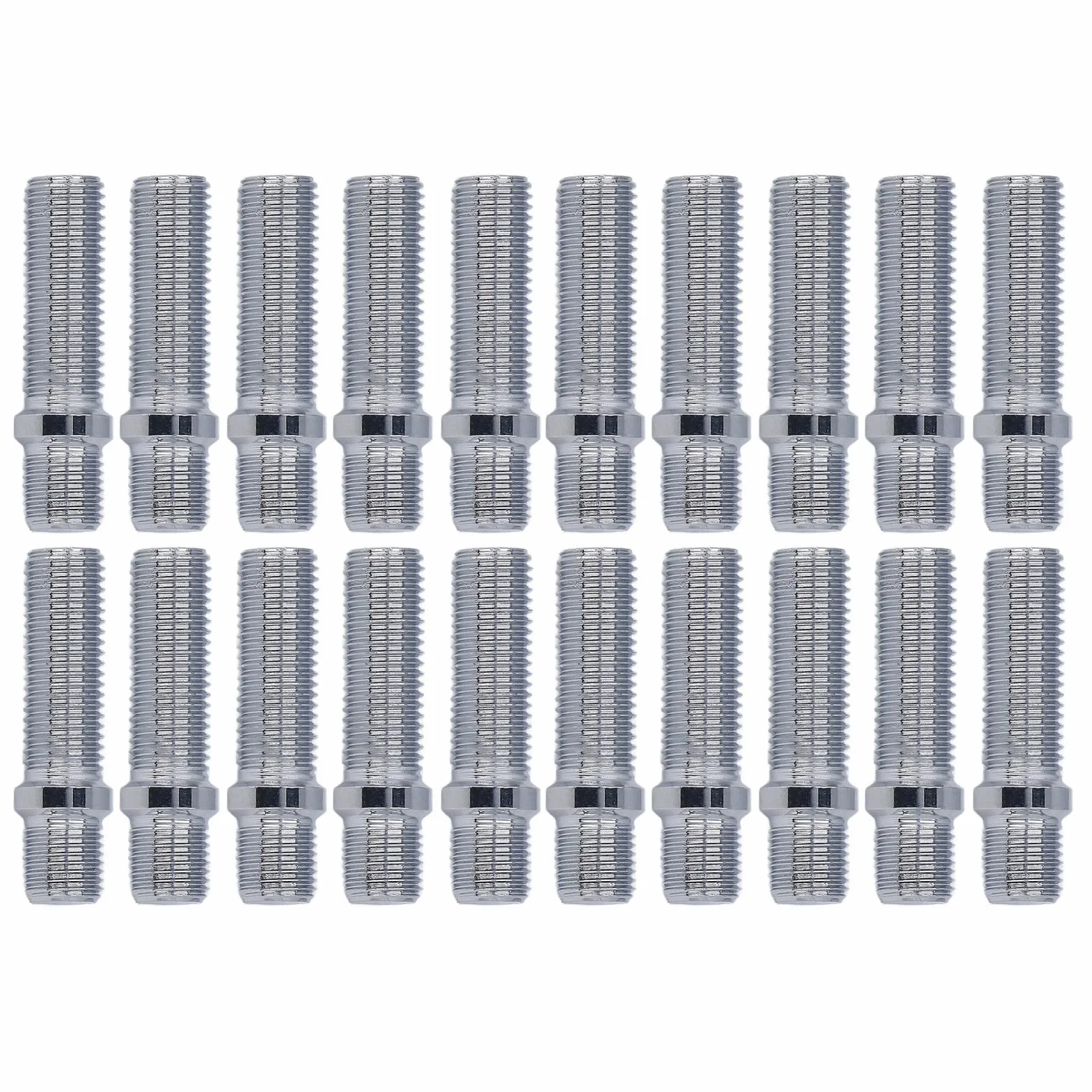 Perno Ruota per Autoveicoli 20 Pezzi Perno di Conversione Ruota 50mm Lunghezza 33mm Sostituzione Adattatore Vite Ruota Gambo per -(M12x1.5 a M12x1.5) (M12*1.5-M12*1.5)