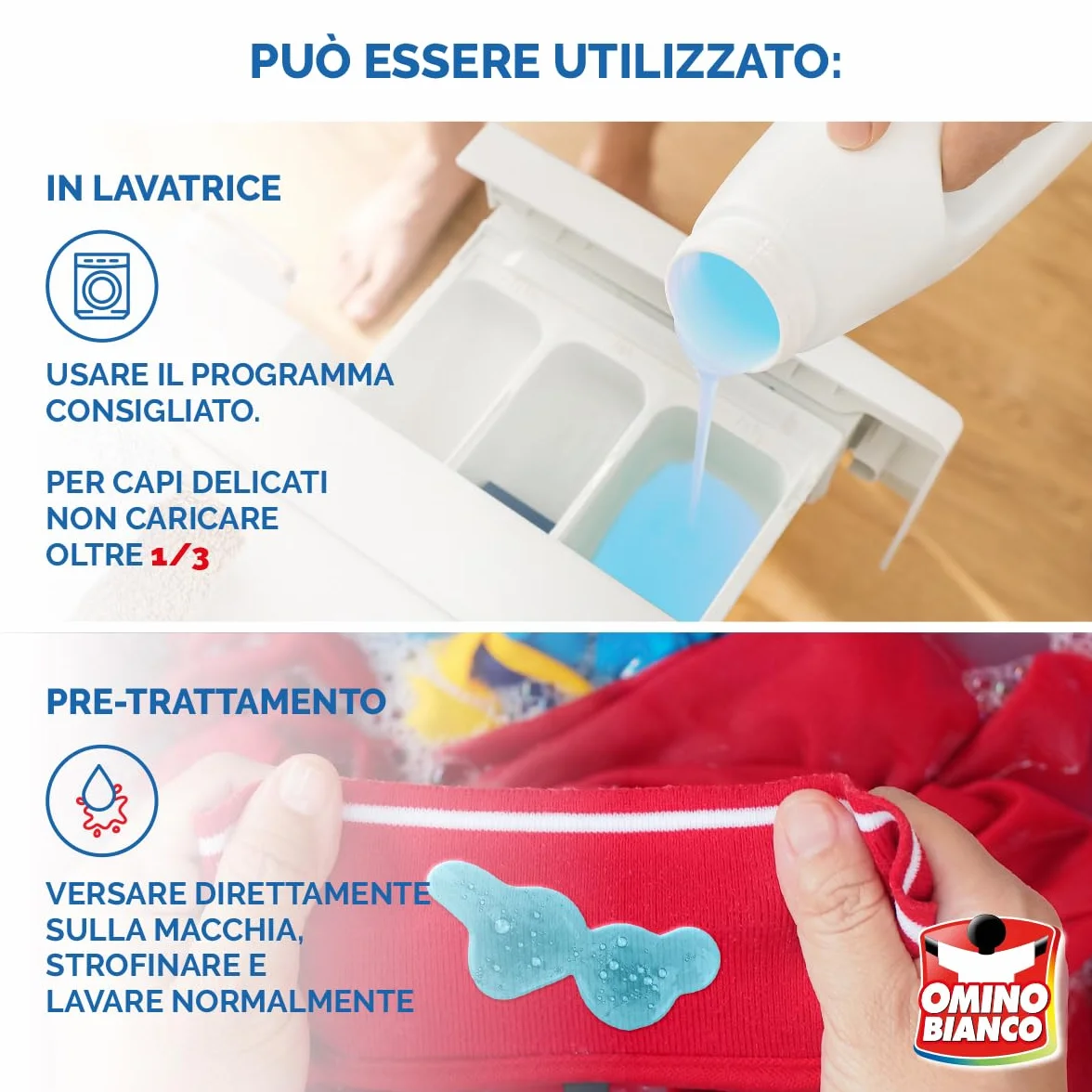 Omino Bianco Detersivo Lavatrice Igienizzante Liquido 132 Lavaggi 1760 ml x 3 Confezioni