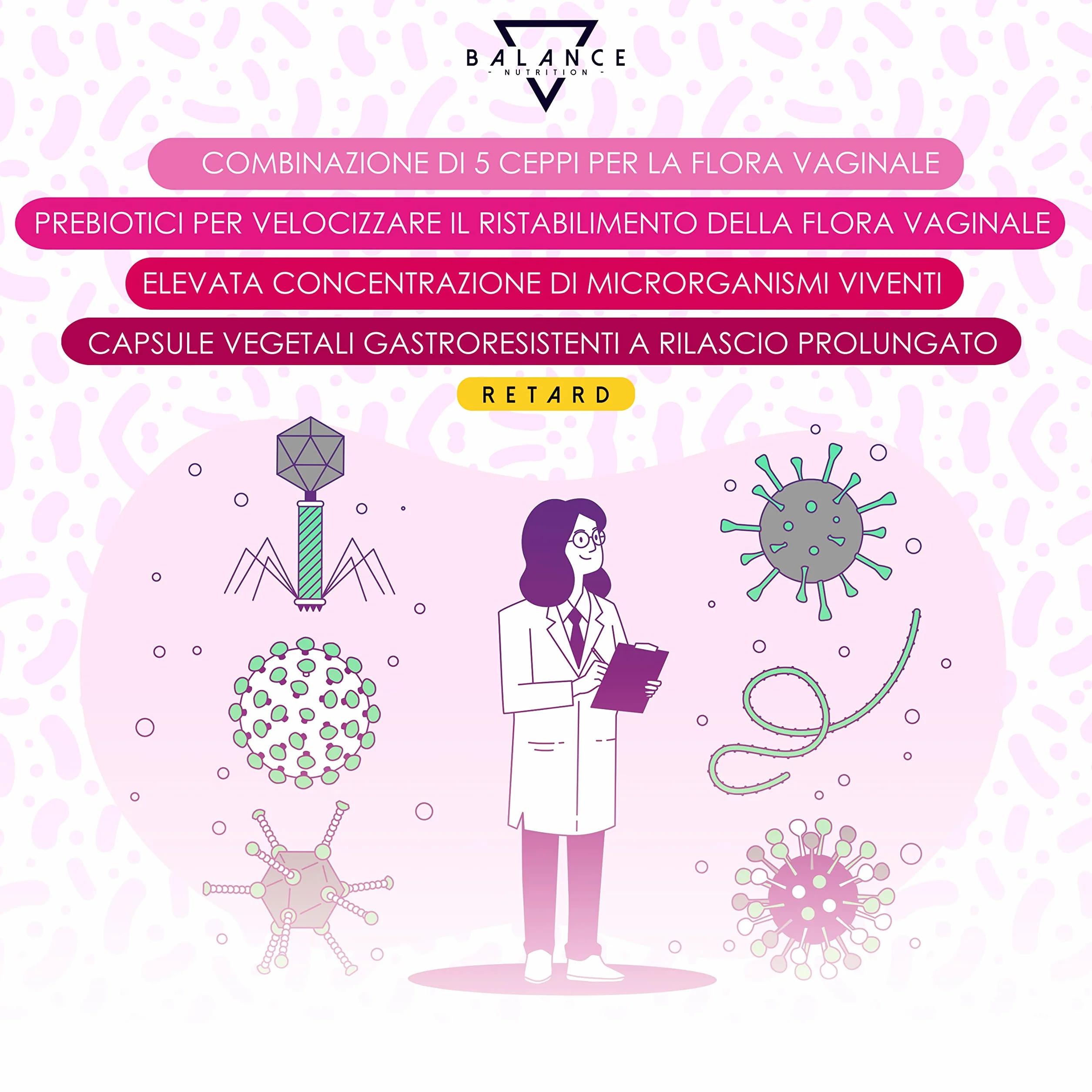 Probiotici Donna 20 Miliardi CFU/giorno 30 Capsule Lactobacillus Rhamnosus Reuteri Crispatus Fermentum
