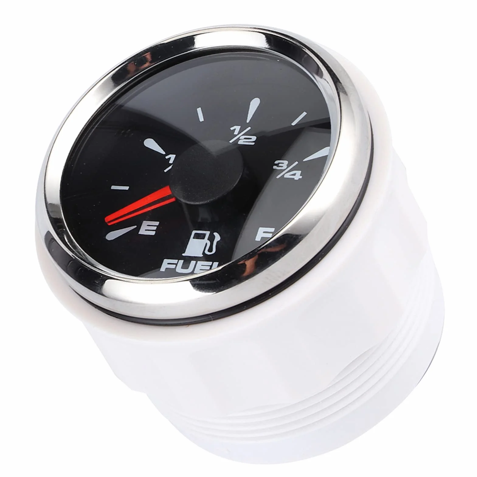 Misuratore di livello del carburante 2 in 1 con display digitale e retroilluminazione a 8 colori, per moto, auto e yacht a 12 V/24 V; misuratore di carburante in vetro antifog in (Copertura argentata